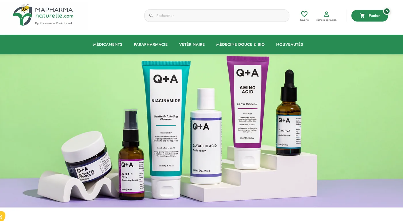 Boutique en ligne MaPharmaNaturelle de la Pharmacie Razimbaud