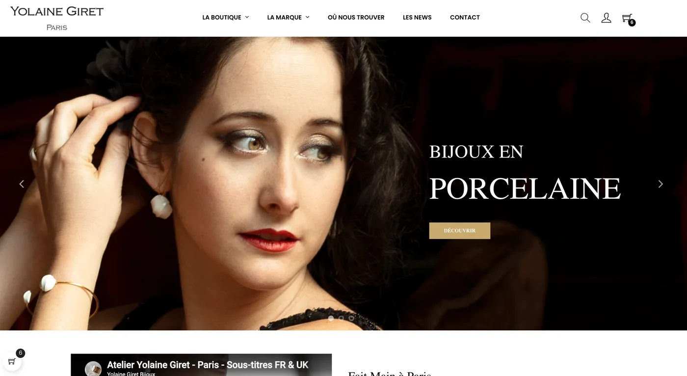 Boutique Yolaine Giret Bijoux après refonte